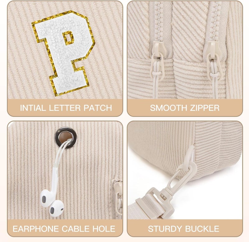 Viverte Small Corduroy Sling Bag Initial Crossbody Bag Fanny Pack for Girls Personalized Birthday Gifts for Teen Girls Gifts - Image 5